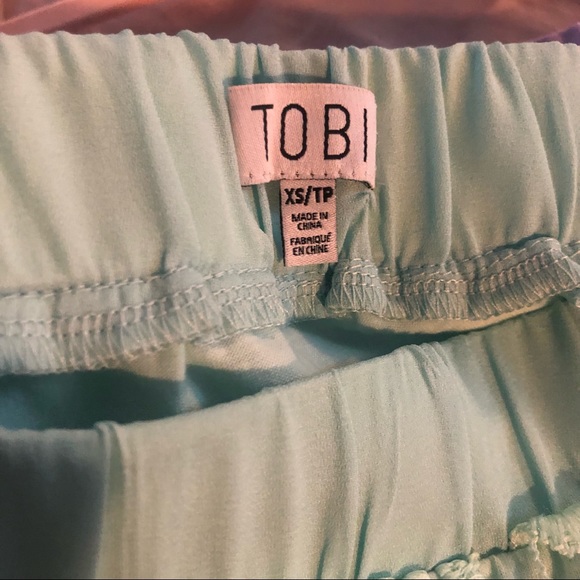 Tobi Womens Lace Crochet Overlay Mini Skirt Mint Size XS - Picture 5 of 6